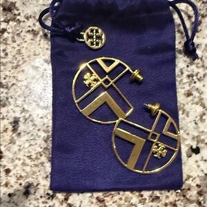 Tory Burch Gold and Blue Earrings